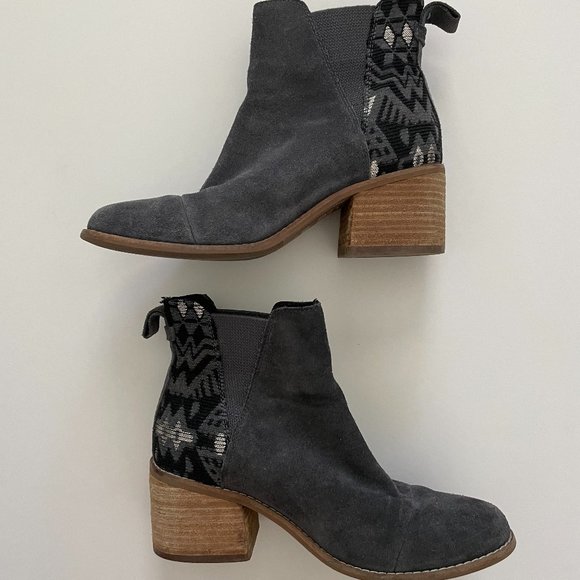 TOMS Women's Esme Bootie - Forged Iron Suede/Metallic Jacquard - Picture 8 of 8